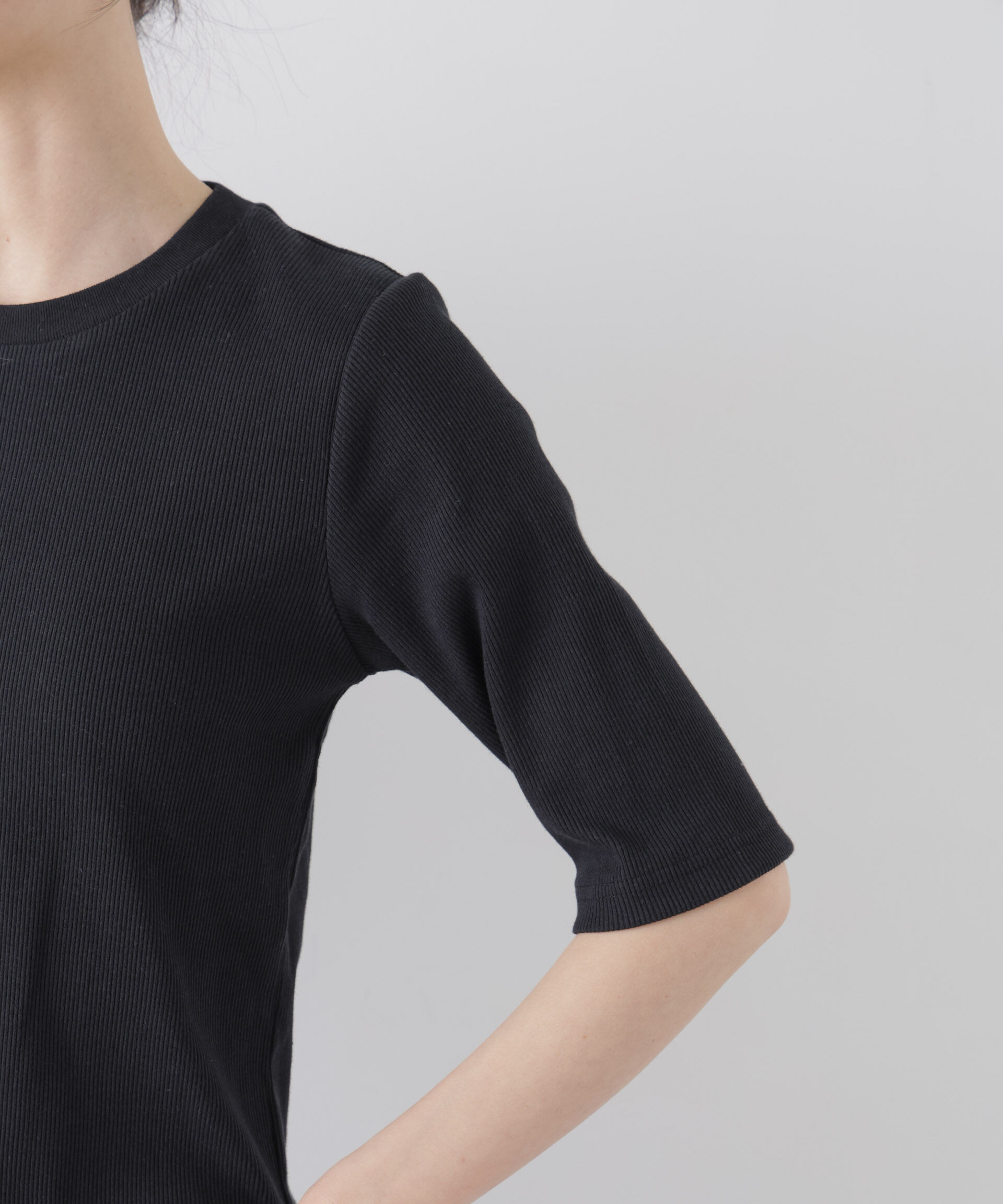 NANO universe「UVカット抗菌防臭吸水速乾イージーケアリブ半袖」|Tシャツ・カットソー|