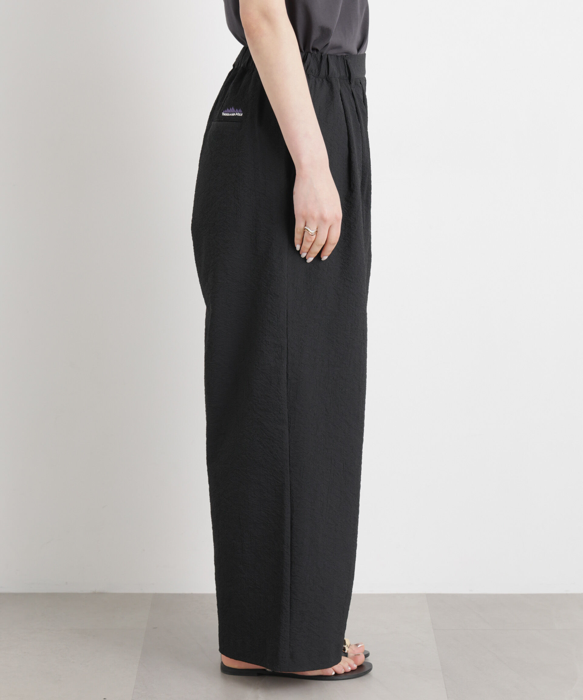 nano･universe「THOUSAND MILE/SEERSUCKER WIDE PANTS(セットアップ可)」|チノ|