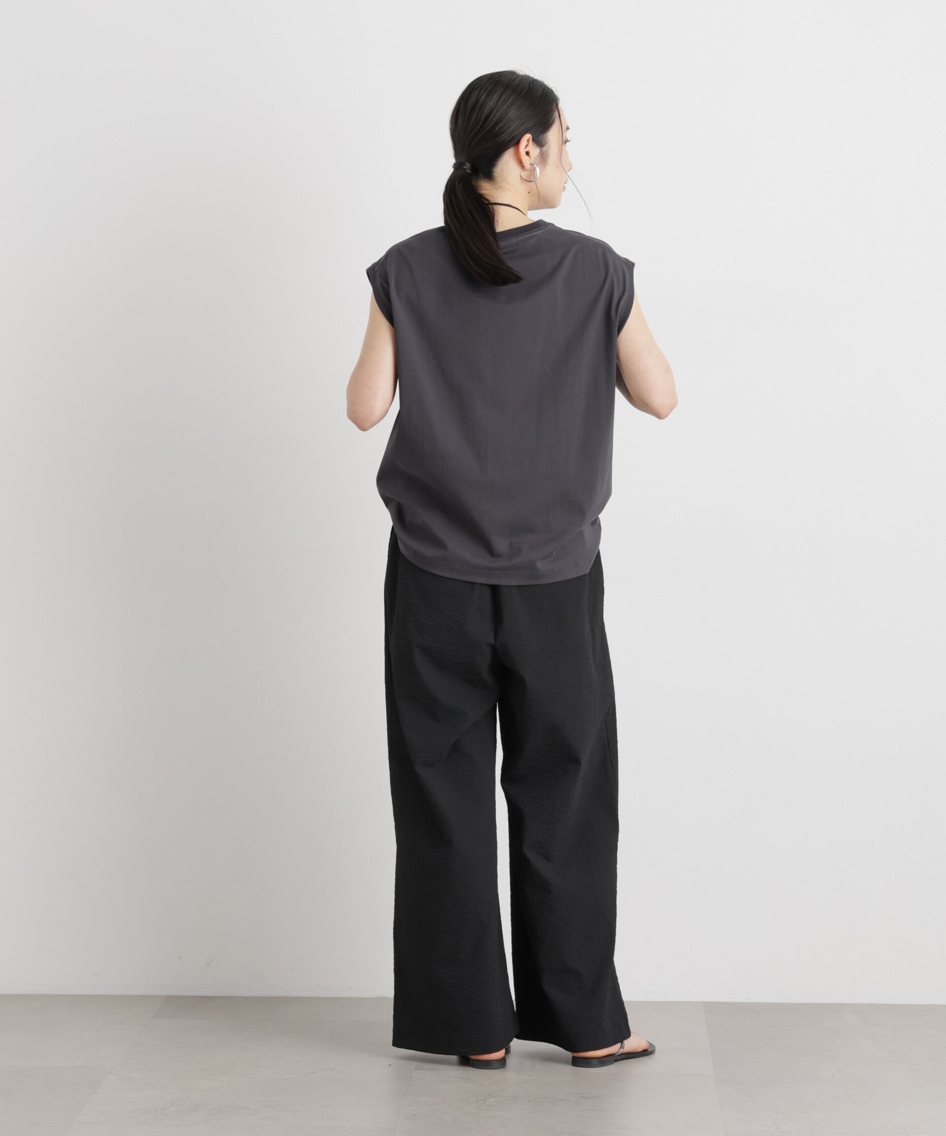 nano･universe「THOUSAND MILE/SEERSUCKER WIDE PANTS(セットアップ可)」|チノ|