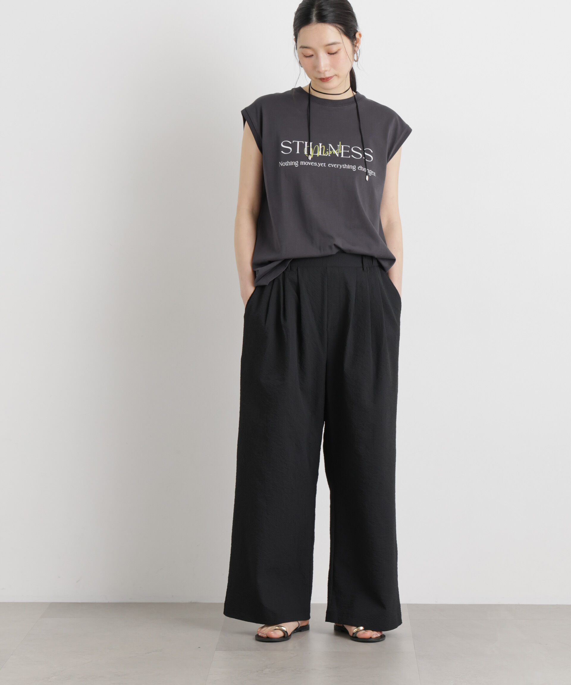 nano･universe「THOUSAND MILE/SEERSUCKER WIDE PANTS(セットアップ可)」|チノ|