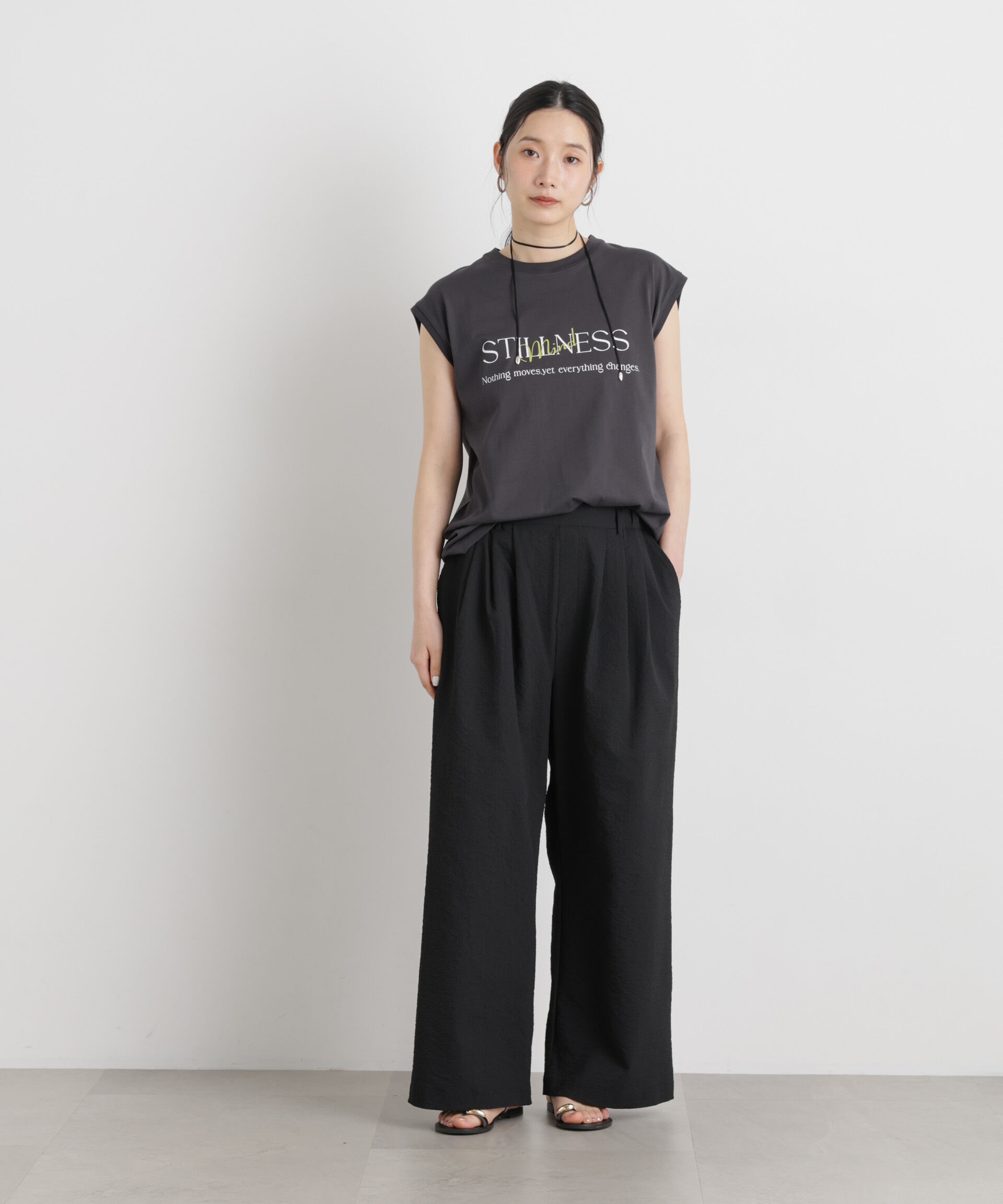 nano･universe「THOUSAND MILE/SEERSUCKER WIDE PANTS(セットアップ可)」|チノ|