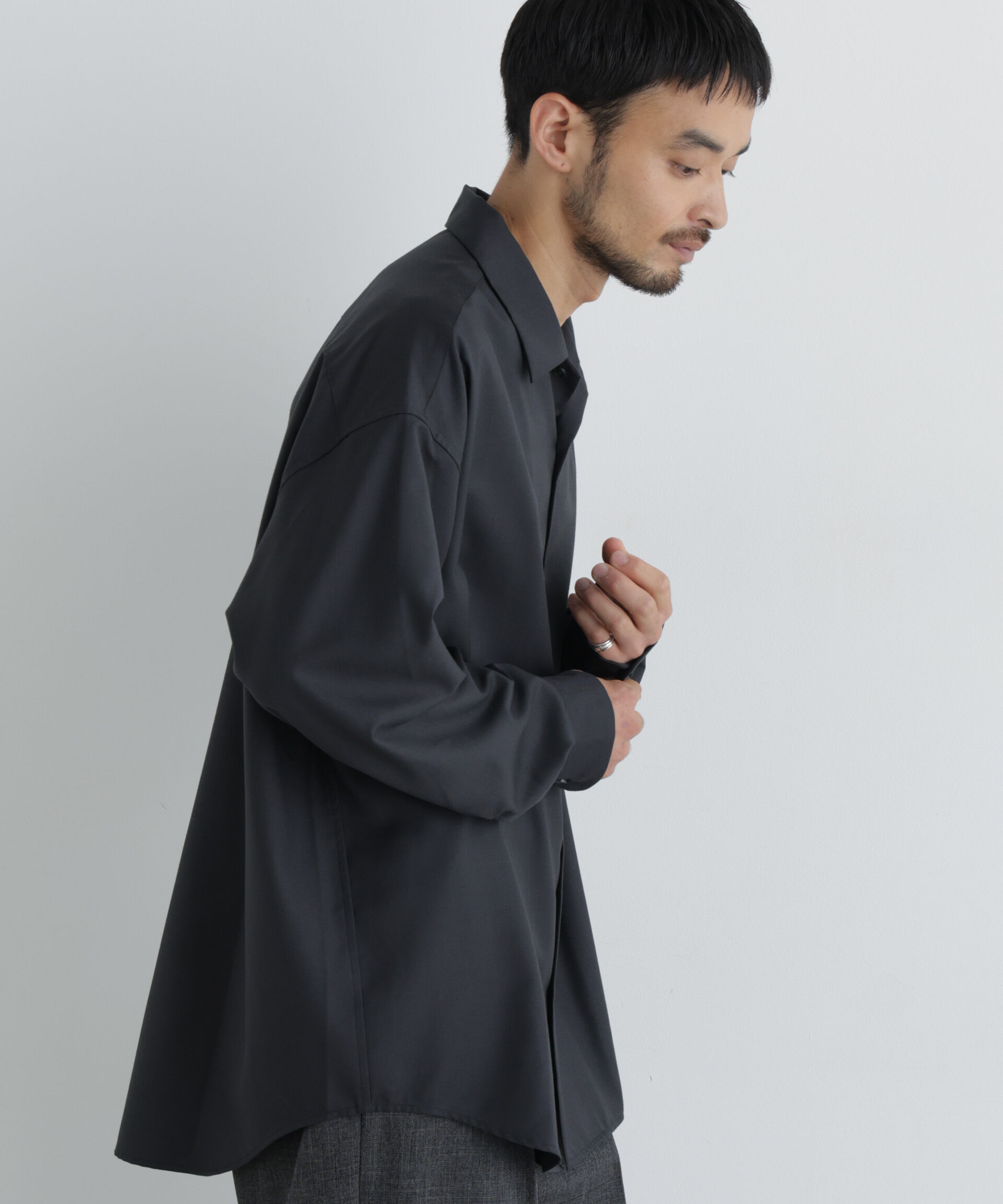 NANO universe「ビッグドレープシャツ 長袖」|シャツ・ブラウス|