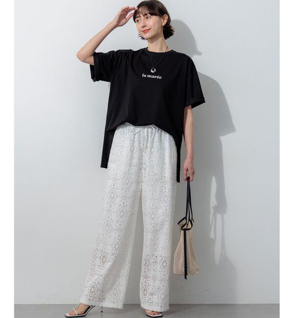 23区「【見上愛さん着用】ラッセルオーナメントレース ワイド パンツ」|その他|