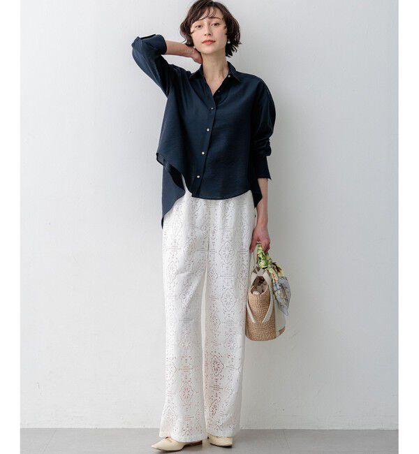23区「【見上愛さん着用】ラッセルオーナメントレース ワイド パンツ」|その他|