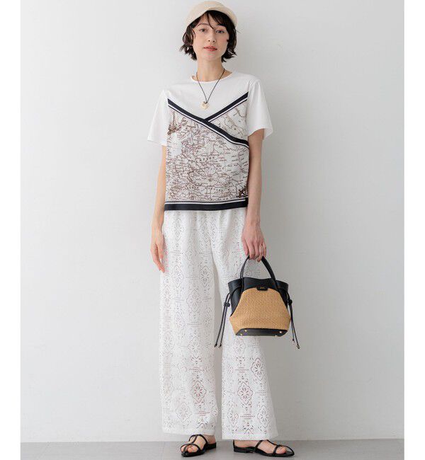 23区「【見上愛さん着用】ラッセルオーナメントレース ワイド パンツ」|その他|