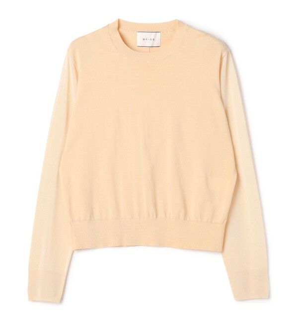 BEIGE,「JULIE / コットンシルク 異素材プルオーバーニット」|ニット・セーター|