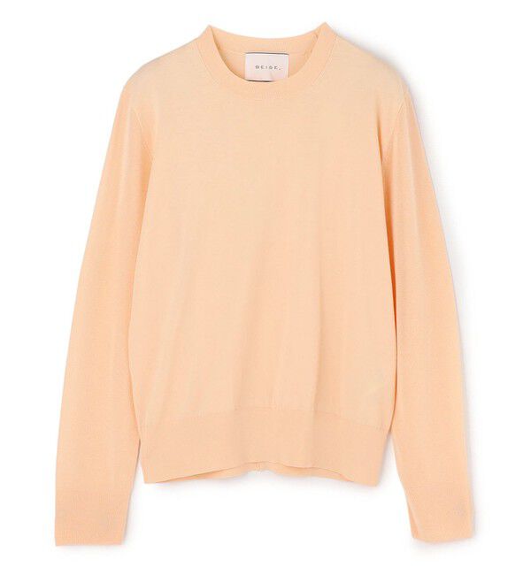 BEIGE,「JULIE / コットンシルク 異素材プルオーバーニット」|ニット・セーター|