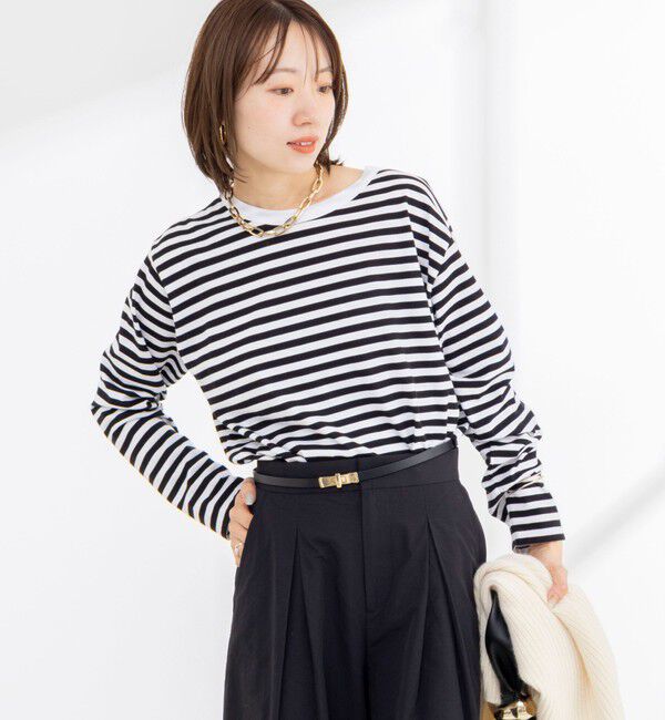 Rie Miller「ウォッシャブルロングスリーブＴシャツGIZA COTTON」|Tシャツ・カットソー|
