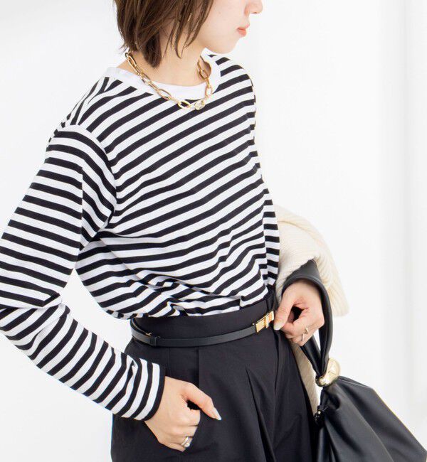Rie Miller「ウォッシャブルロングスリーブＴシャツGIZA COTTON」|Tシャツ・カットソー|