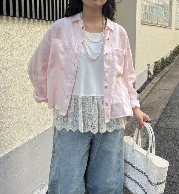 fredy emue「LINEN100 クロップドシャツ」|シャツ・ブラウス|