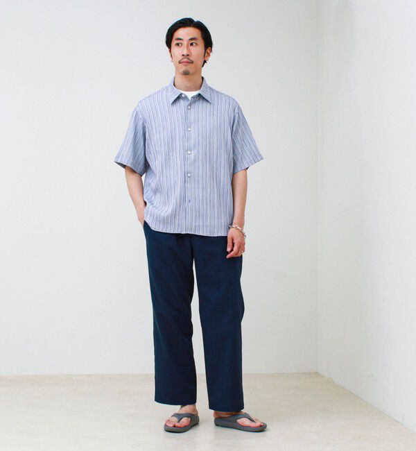 GLOSTER「【軽やかな夏素材】シアーストライプ半袖シャツ」|シャツ・ブラウス|