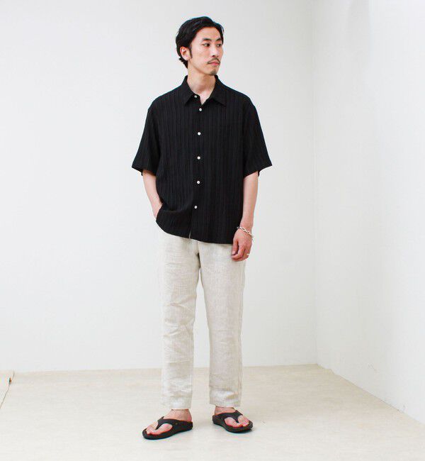 GLOSTER「【軽やかな夏素材】シアーストライプ半袖シャツ」|シャツ・ブラウス|