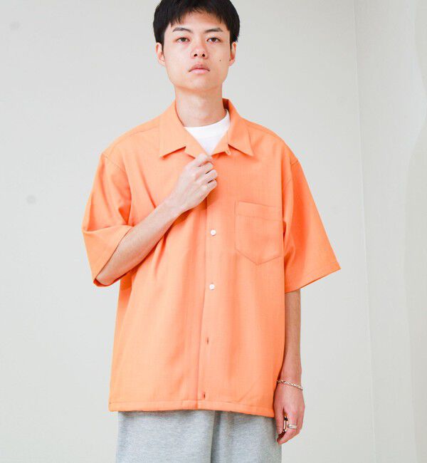 GLOSTER「【COOLMAX/セットアップ対応】エバレットメッシュオープンカラー半袖シャツ」|シャツ・ブラウス|