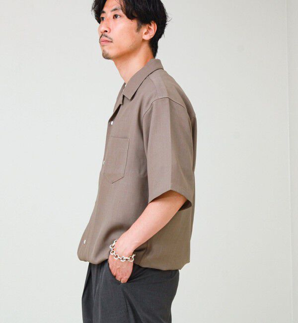 GLOSTER「【COOLMAX/セットアップ対応】エバレットメッシュオープンカラー半袖シャツ」|シャツ・ブラウス|