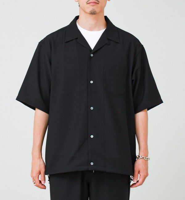 GLOSTER「【COOLMAX/セットアップ対応】エバレットメッシュオープンカラー半袖シャツ」|シャツ・ブラウス|