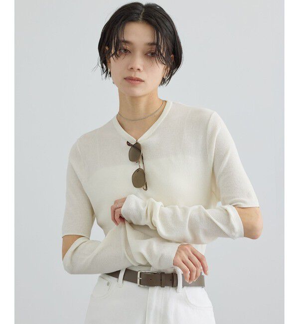 SALON adam et rope'「LOTUS アームカバーTシャツ」|Tシャツ・カットソー|オフホワイト(15)