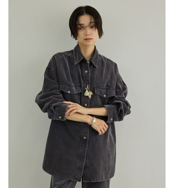 SALON adam et rope'「フェードコーデュロイシャツ / セットアップ対応」|シャツ・ブラウス|チャコール(06)