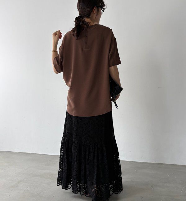  「PLEIN D'ESPOIR ジョーゼット半袖ロゴTEE」|シャツ・ブラウス|