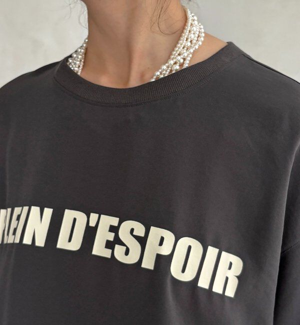  「PLEIN D'ESPOIR ジョーゼット半袖ロゴTEE」|シャツ・ブラウス|