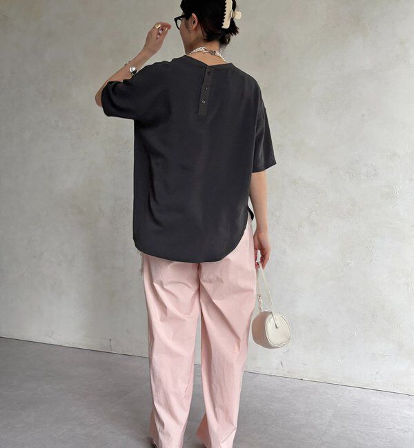  「PLEIN D'ESPOIR ジョーゼット半袖ロゴTEE」|シャツ・ブラウス|