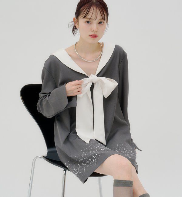  「【lilium by lily】リボンミニワンピース」|ワンピース|