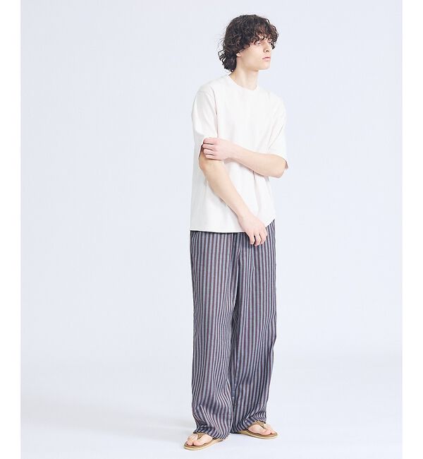 ABAHOUSE「リネンライク ストライプ ワイド イージーパンツ」|その他|