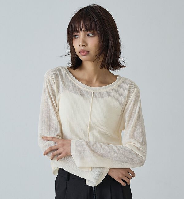 abahouse mavie「【販売店舗限定】シアーフライスロンT」|Tシャツ・カットソー|アイボリー