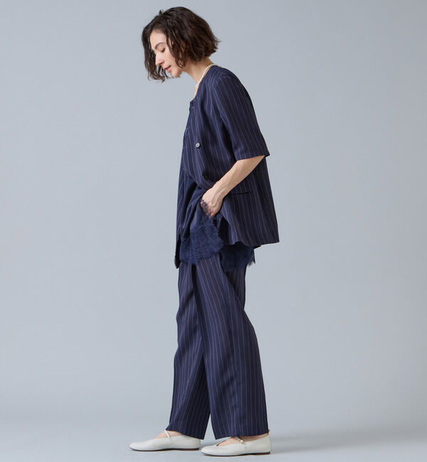 Liesse「麻調タックワイドストレートパンツ」|その他|