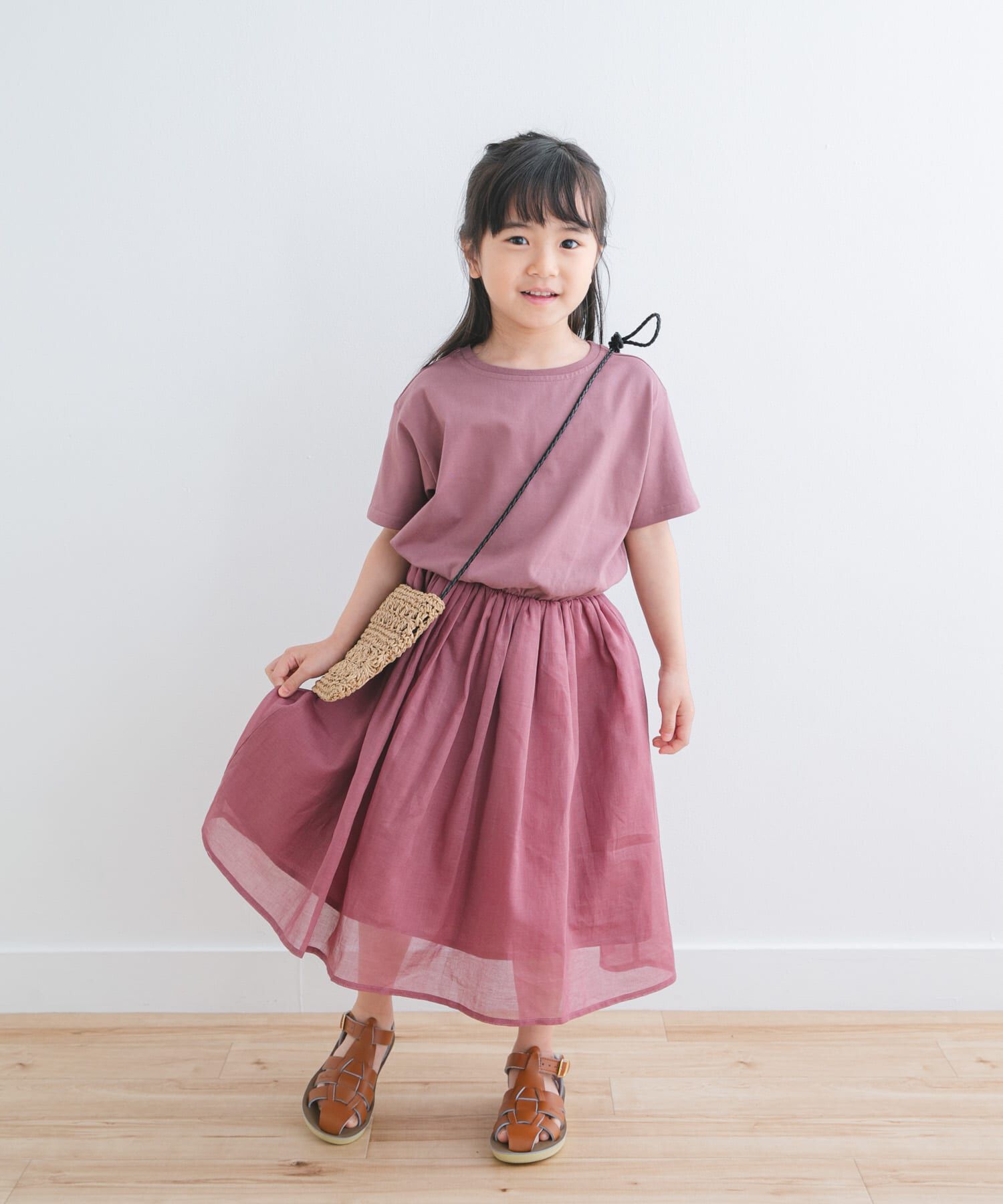 URBAN RESEARCH DOORS「『親子リンク』『UR TECH』ボイルドッキングワンピース(KIDS)」|ワンピース|ピンク