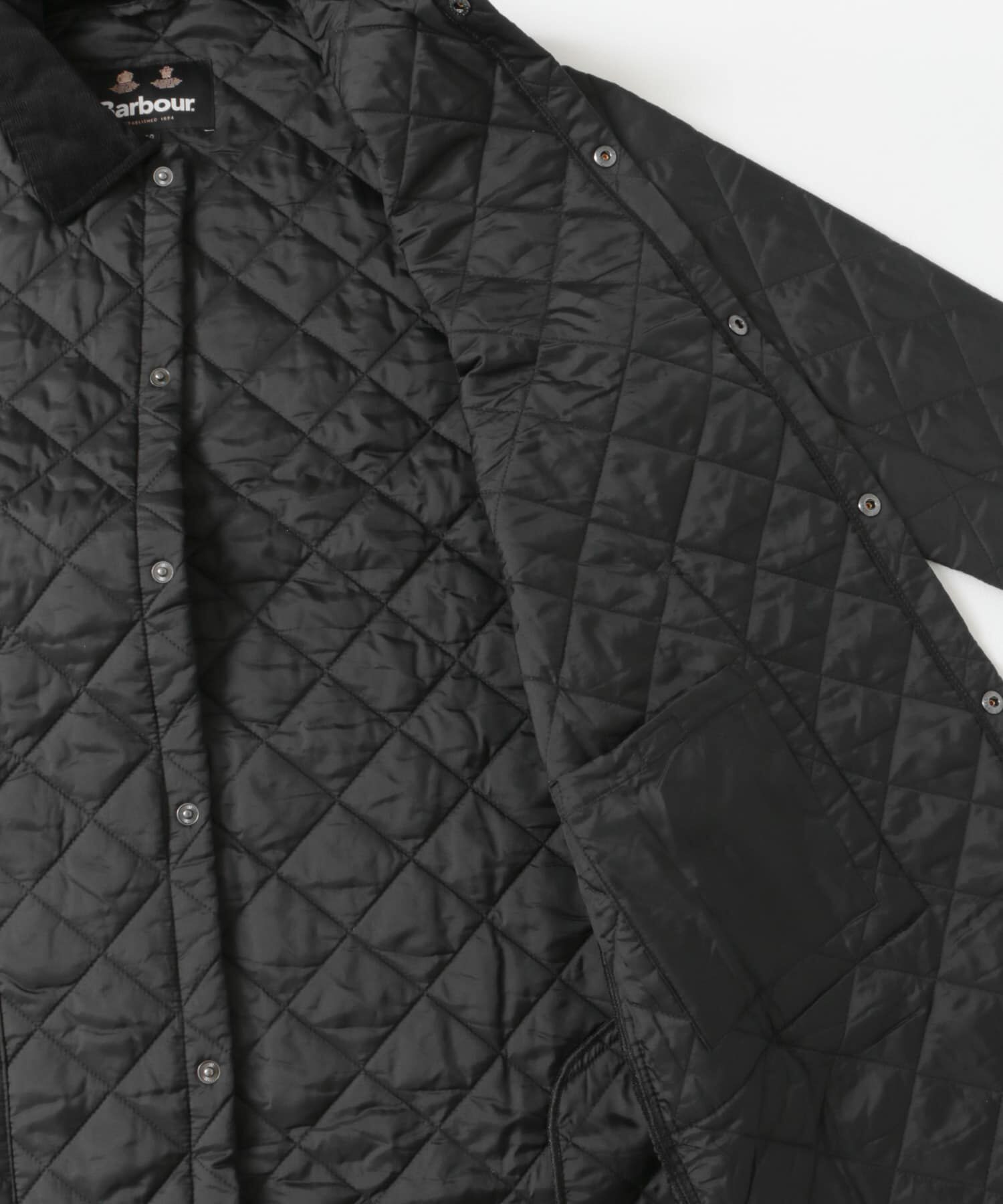 URBAN RESEARCH DOORS「Barbour　long quilted jacket」|ノーカラーコート|