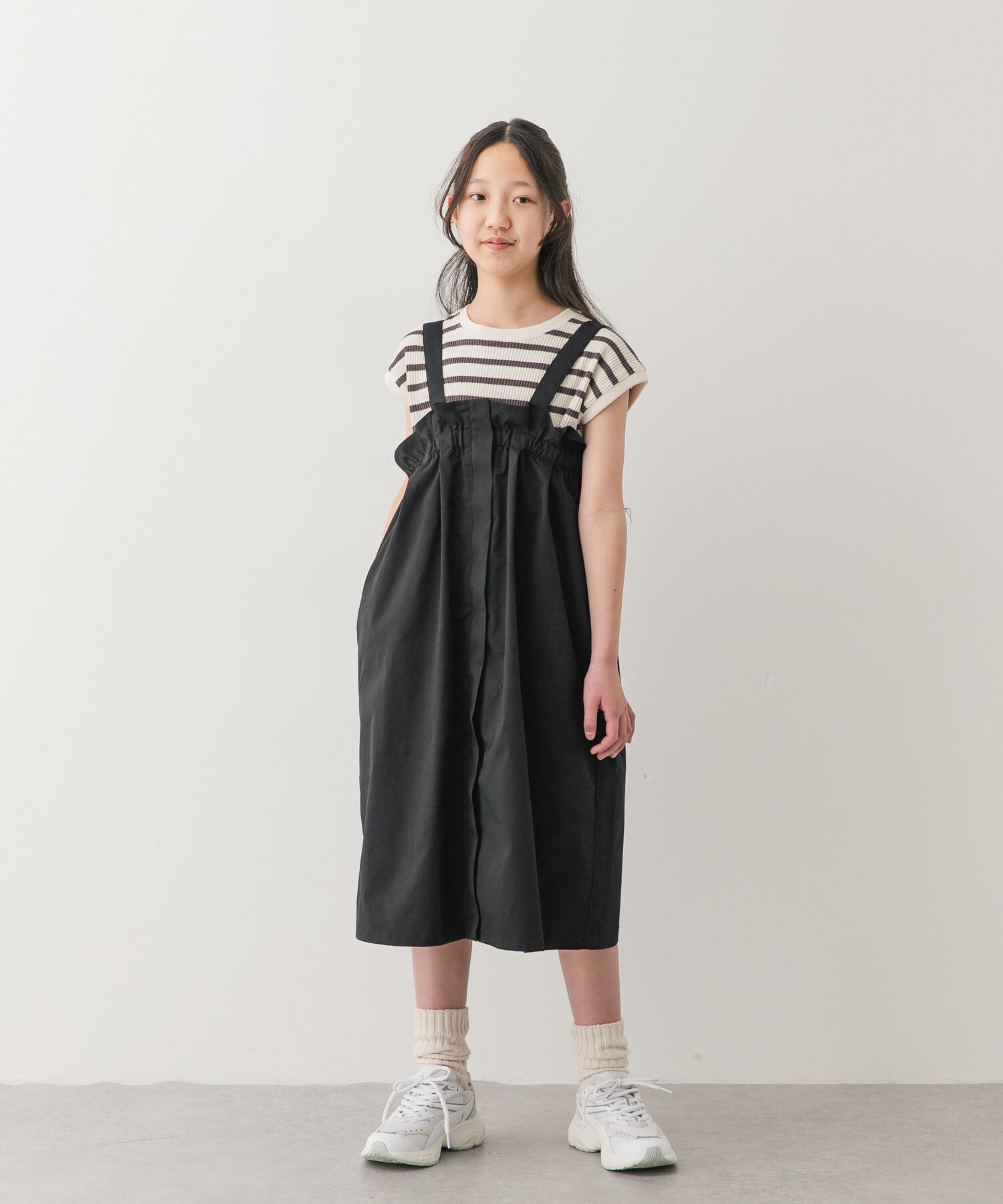URBAN RESEARCH DOORS「『150ｻｲｽﾞ』『接触冷感/ｲｰｼﾞｰｹｱ』撥水ﾜｰｸｼﾞｬﾝﾊﾟｰｽ」|ワンピース|ブラック