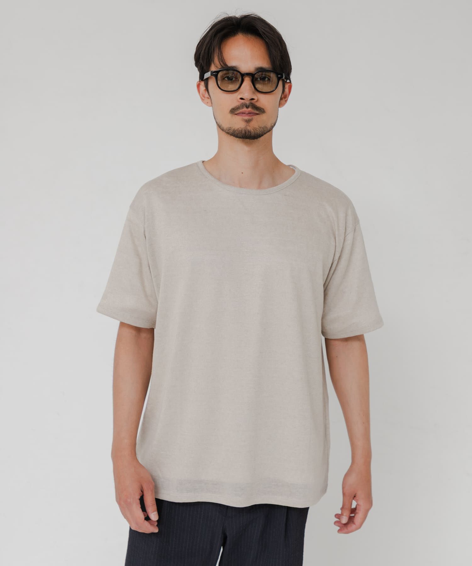 URBAN RESEARCH「『洗濯可』LINEN NARROW TRIM T-SHIRTS」|Tシャツ・カットソー|