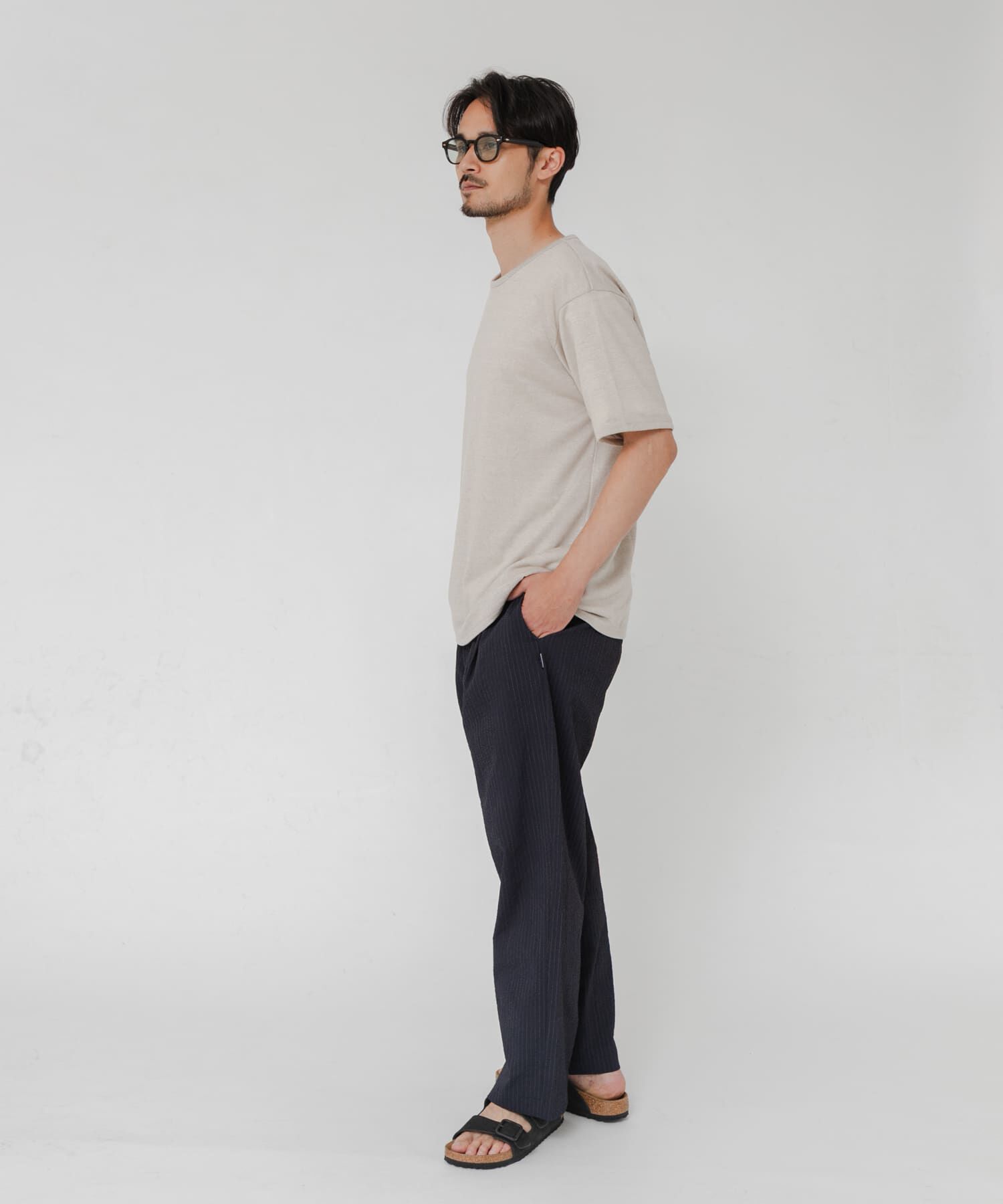 URBAN RESEARCH「『洗濯可』LINEN NARROW TRIM T-SHIRTS」|Tシャツ・カットソー|