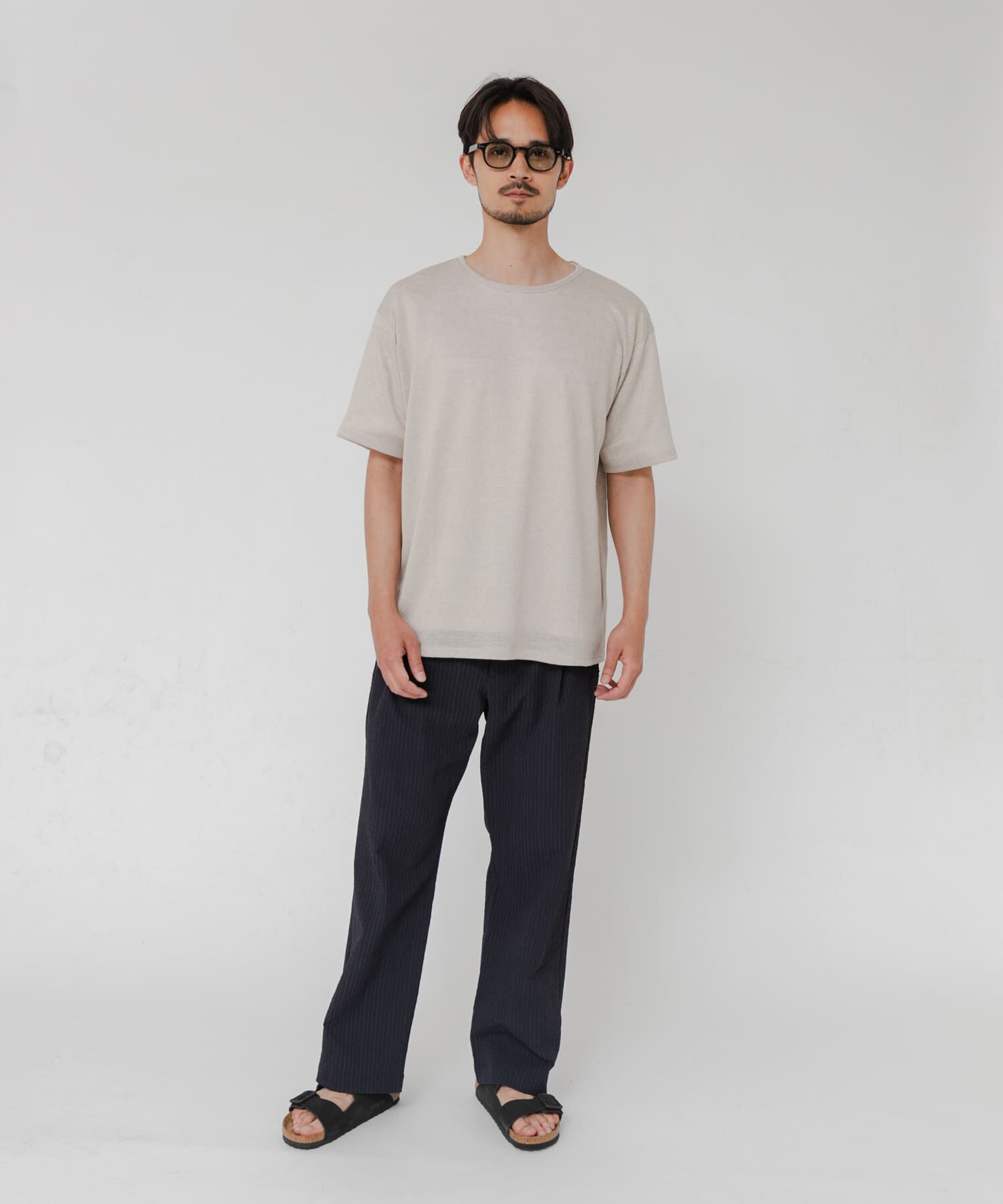 URBAN RESEARCH「『洗濯可』LINEN NARROW TRIM T-SHIRTS」|Tシャツ・カットソー|
