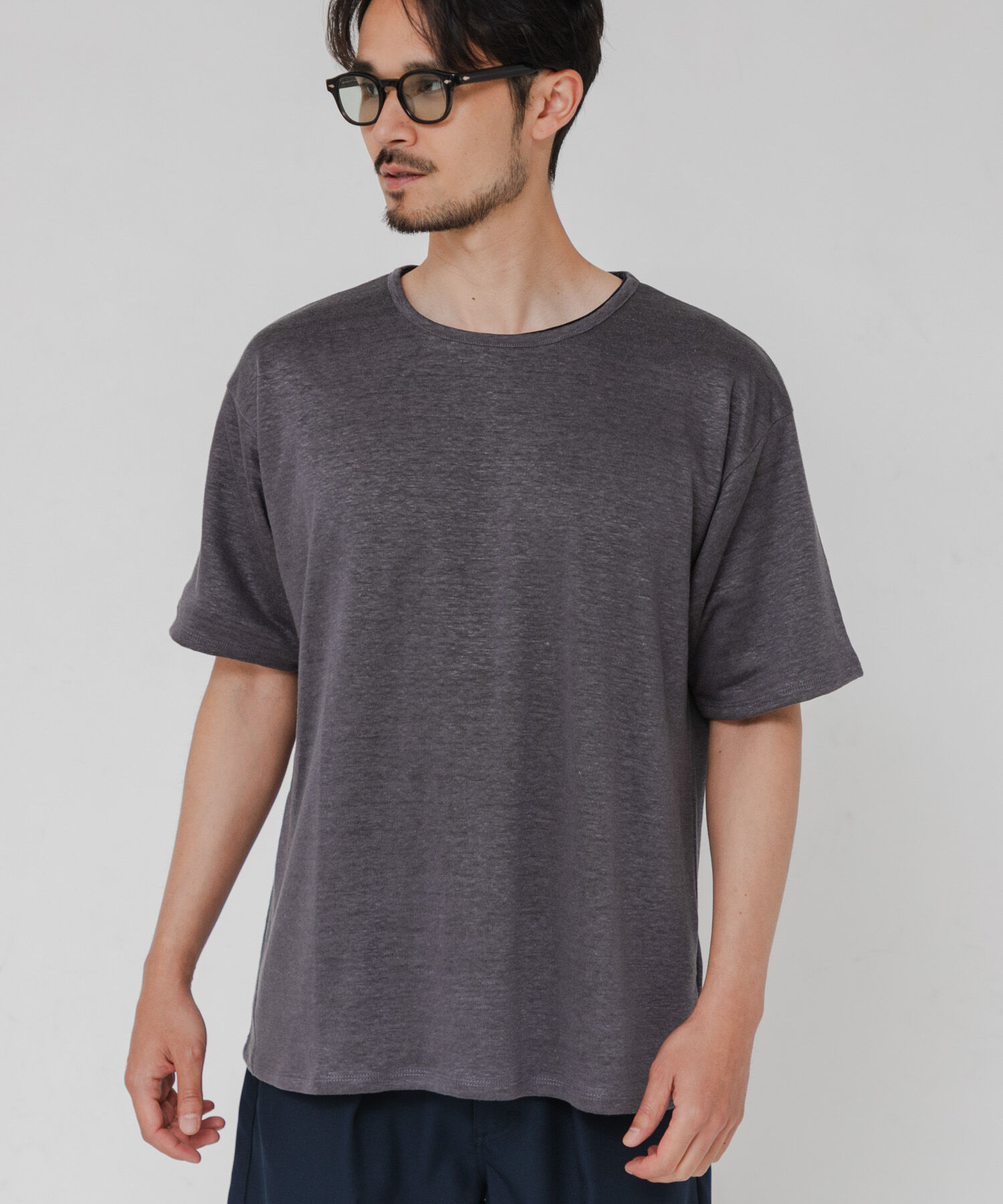 URBAN RESEARCH「『洗濯可』LINEN NARROW TRIM T-SHIRTS」|Tシャツ・カットソー|
