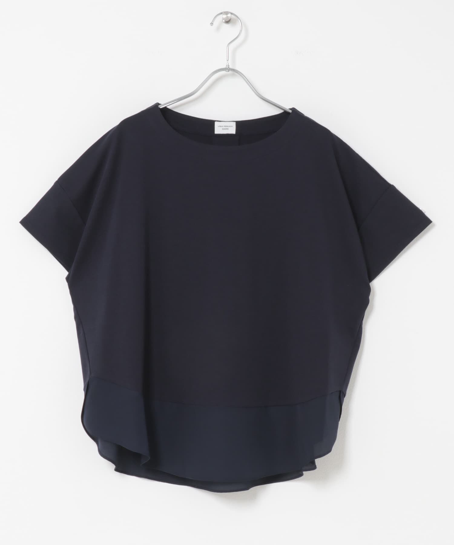 URBAN RESEARCH DOORS「異素材切替えラウンドヘムプルオーバー」|Tシャツ・カットソー|