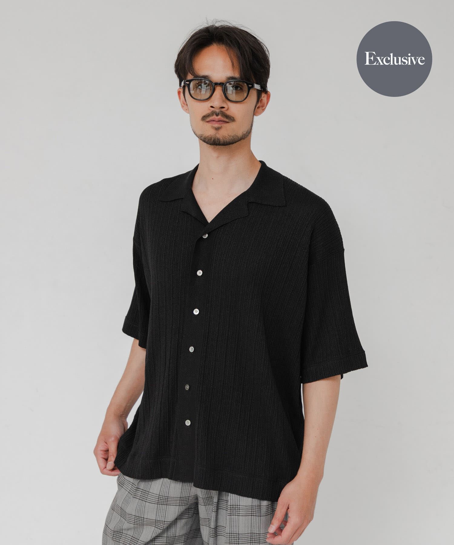 URBAN RESEARCH「『別注』crepuscule&times;URBAN RESEARCH　WASHI SHORT-SLEEVE SHIRTS」|シャツ・ブラウス|ブラック