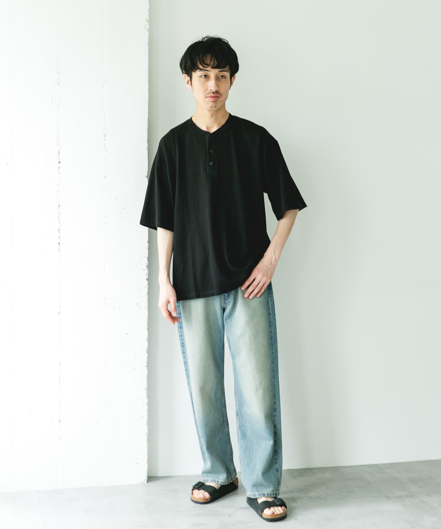 URBAN RESEARCH DOORS「TOMPKINS ヘンリーネック ショートスリーブ Tシャツ」|Tシャツ・カットソー|