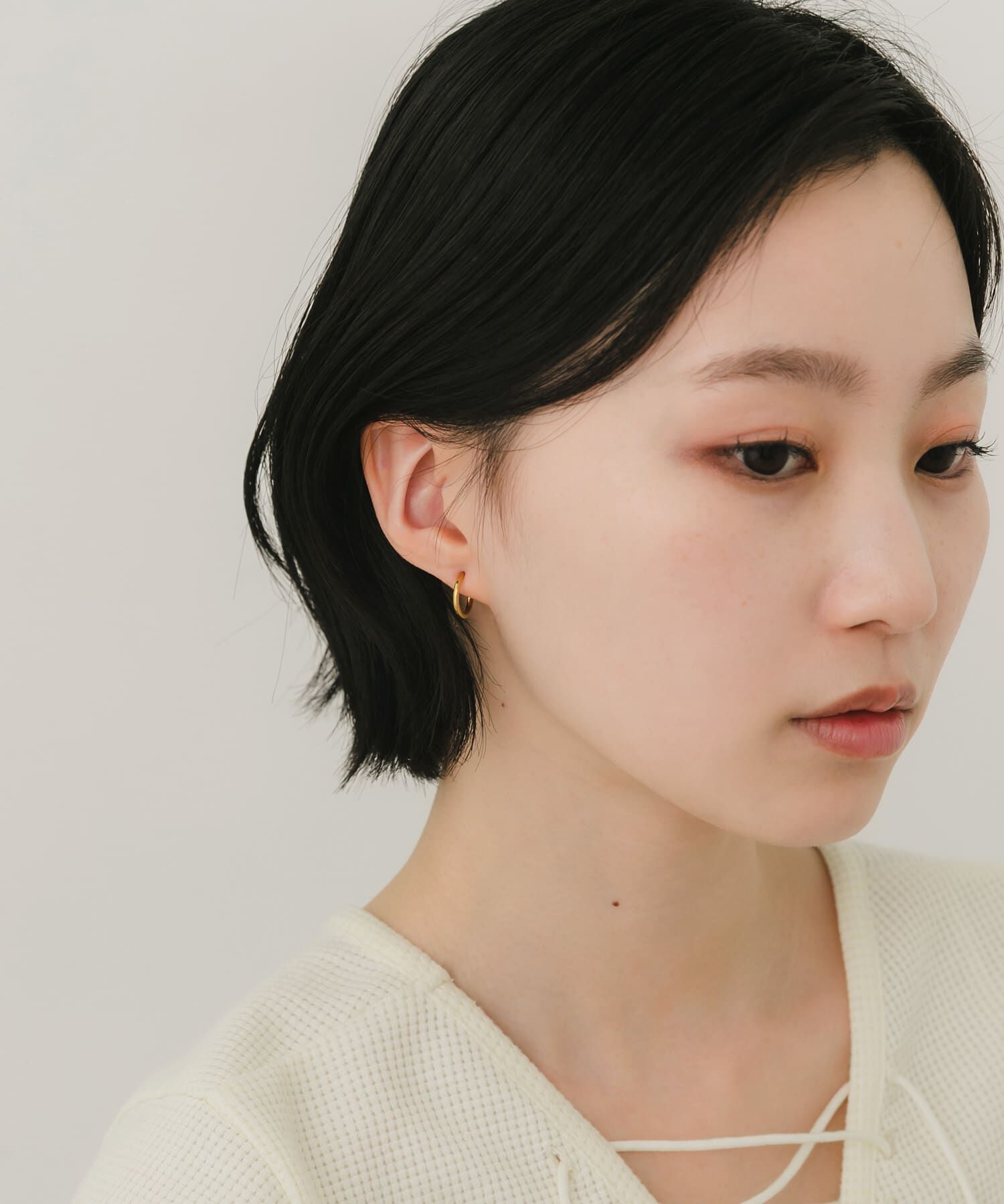 SMELLY「ステンレスフープイヤリング13mm」|イヤリング|