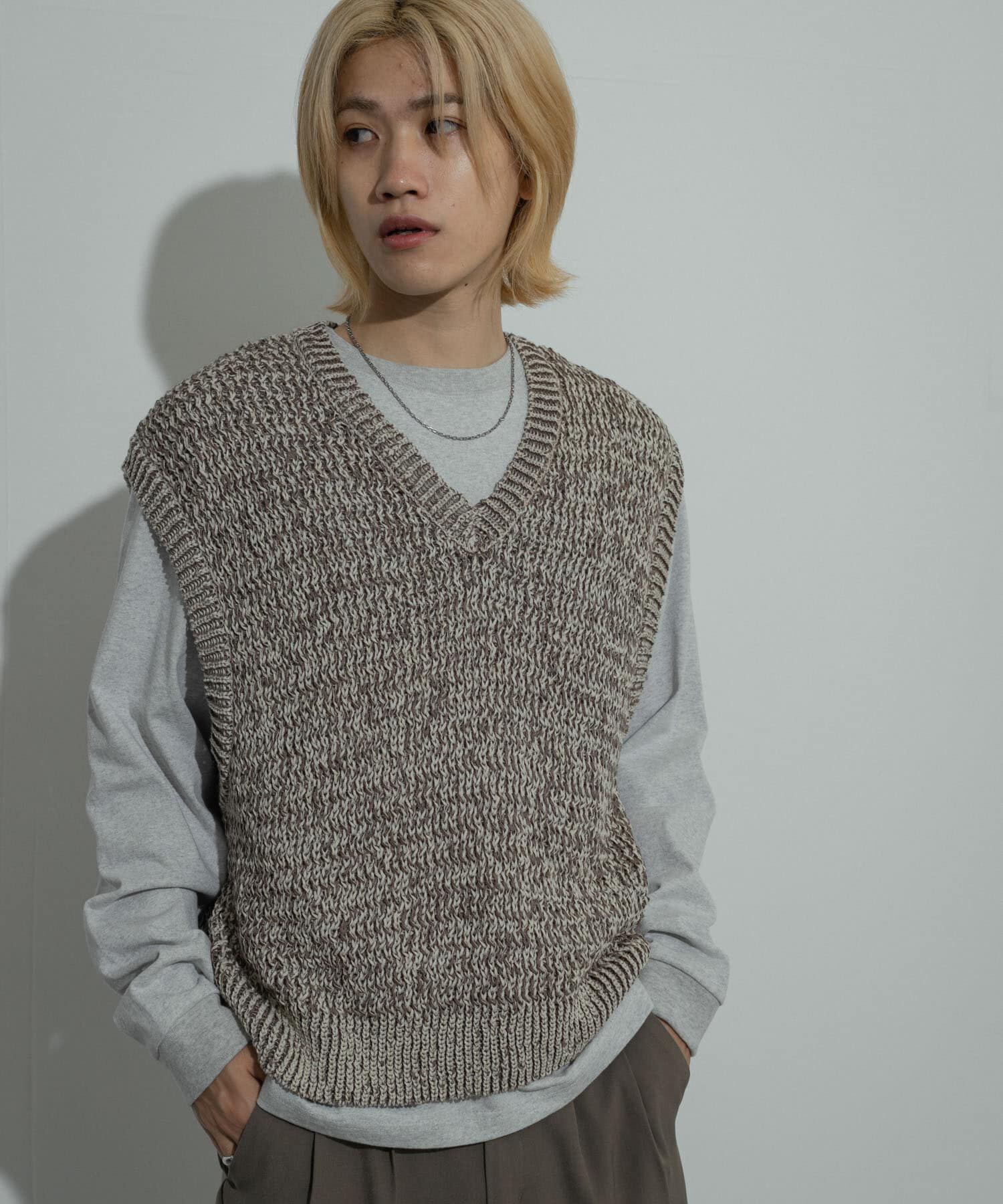 SENSE OF PLACE by URBAN RESEARCH「ミックスヤーンニットベスト」|ニット・セーター|