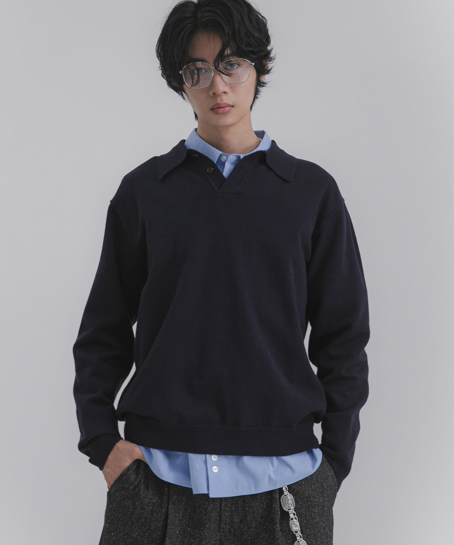 SENSE OF PLACE by URBAN RESEARCH「『一部WEB限定カラー』『洗濯可/毛玉防止』ストレッチニットポロシャツ」|ニット・セーター|