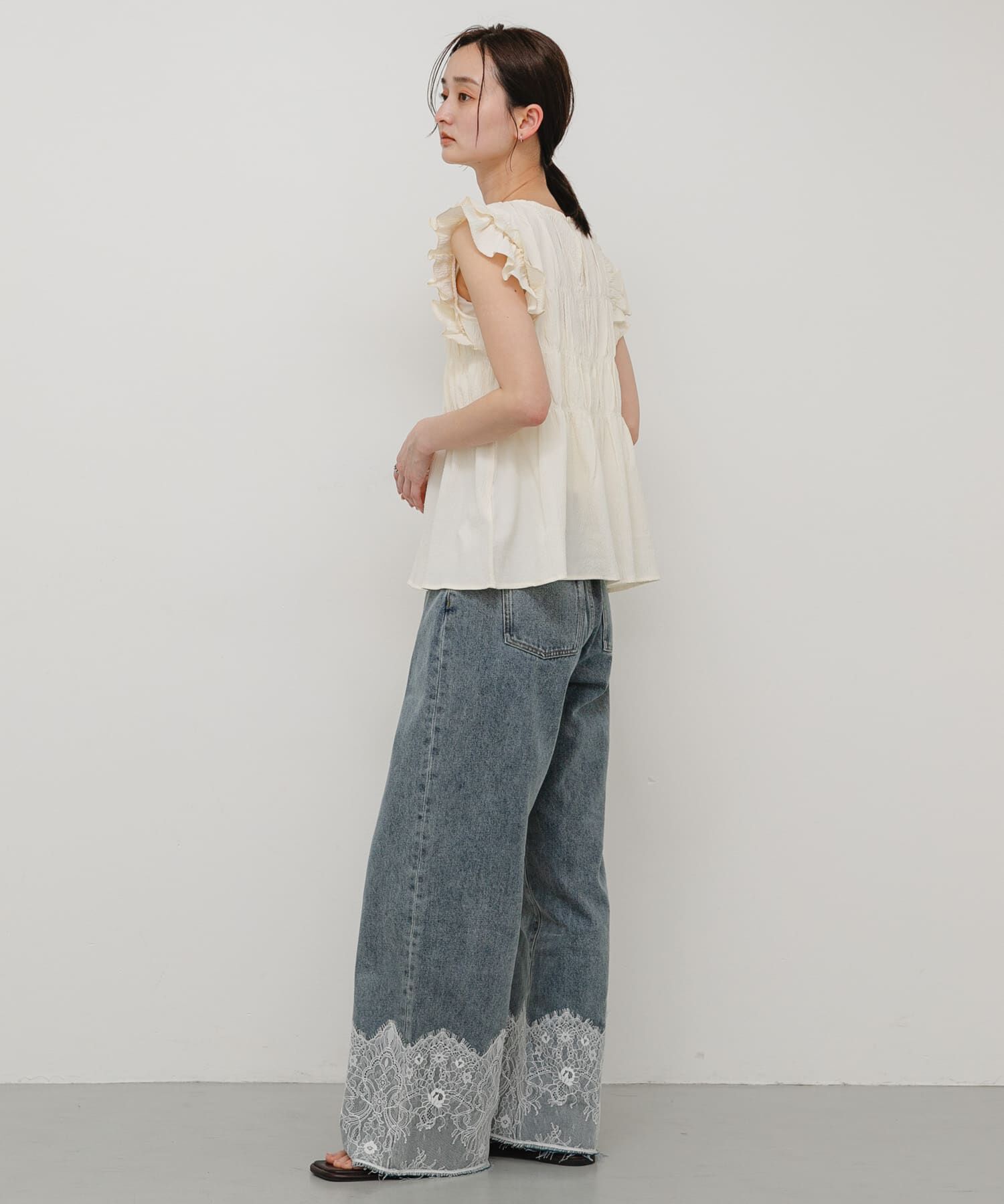 SENSE OF PLACE by URBAN RESEARCH「シャーリングフリルカットトップ」|タンクトップ|