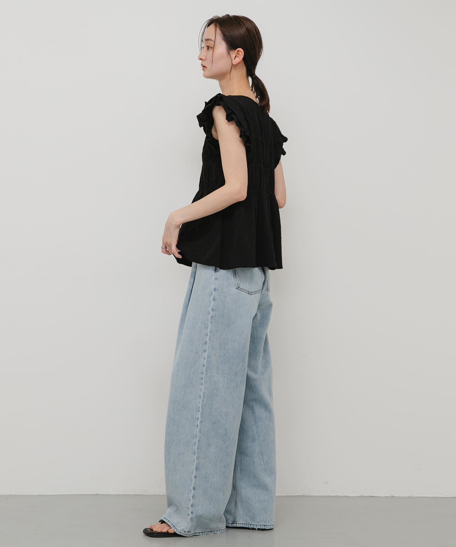 SENSE OF PLACE by URBAN RESEARCH「シャーリングフリルカットトップ」|タンクトップ|