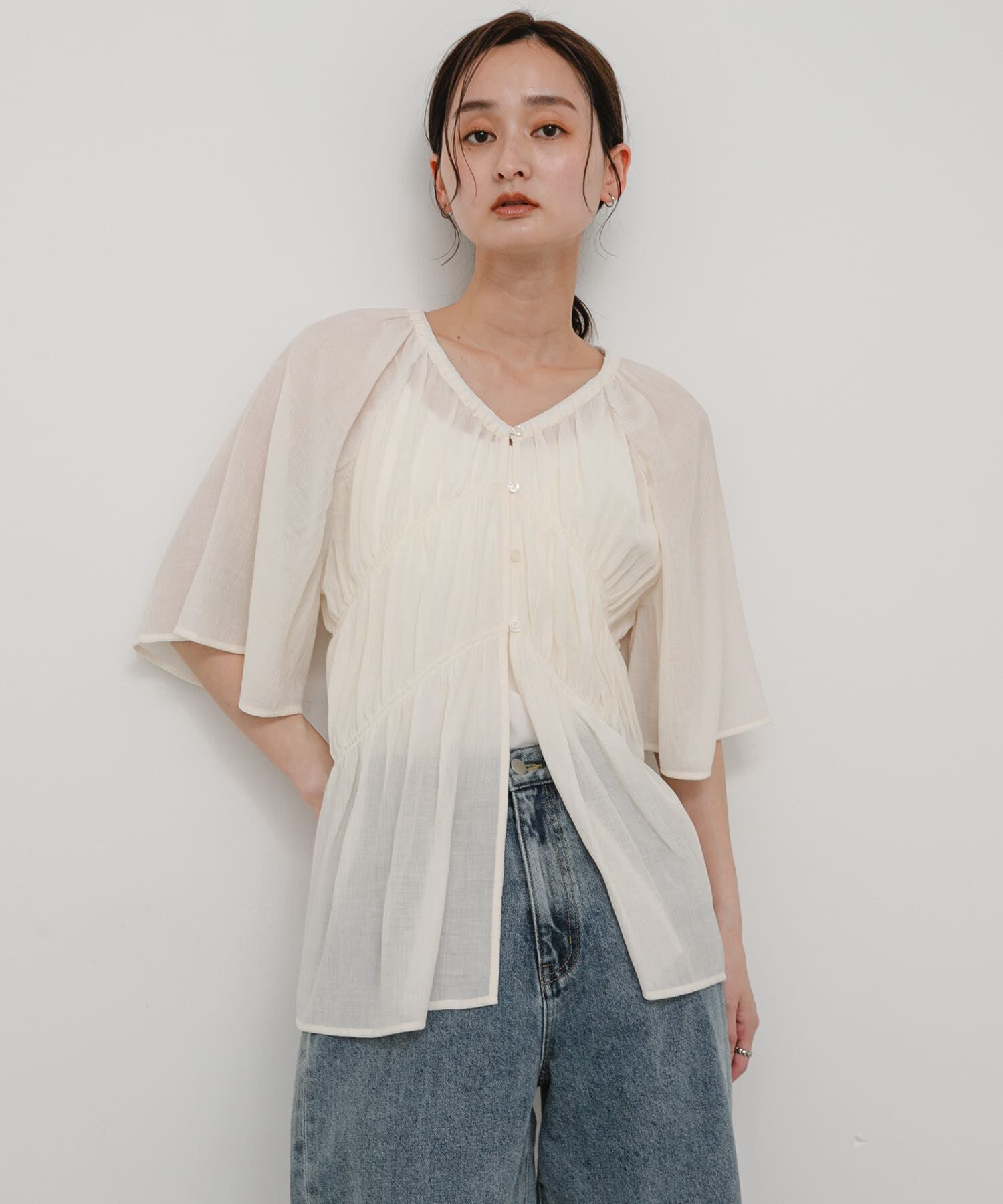 SENSE OF PLACE by URBAN RESEARCH「シャーリングチュニックブラウス」|シャツ・ブラウス|