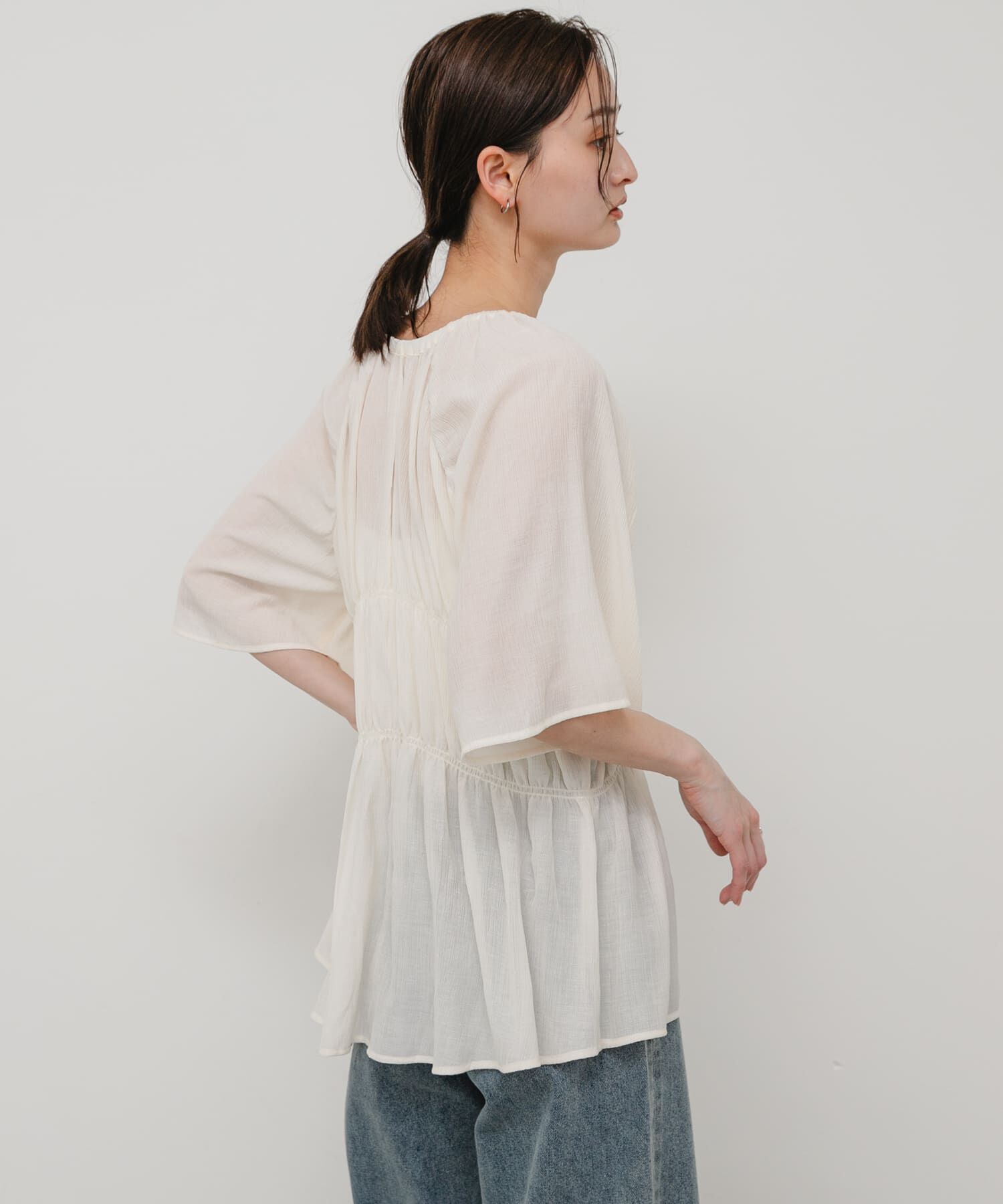 SENSE OF PLACE by URBAN RESEARCH「シャーリングチュニックブラウス」|シャツ・ブラウス|