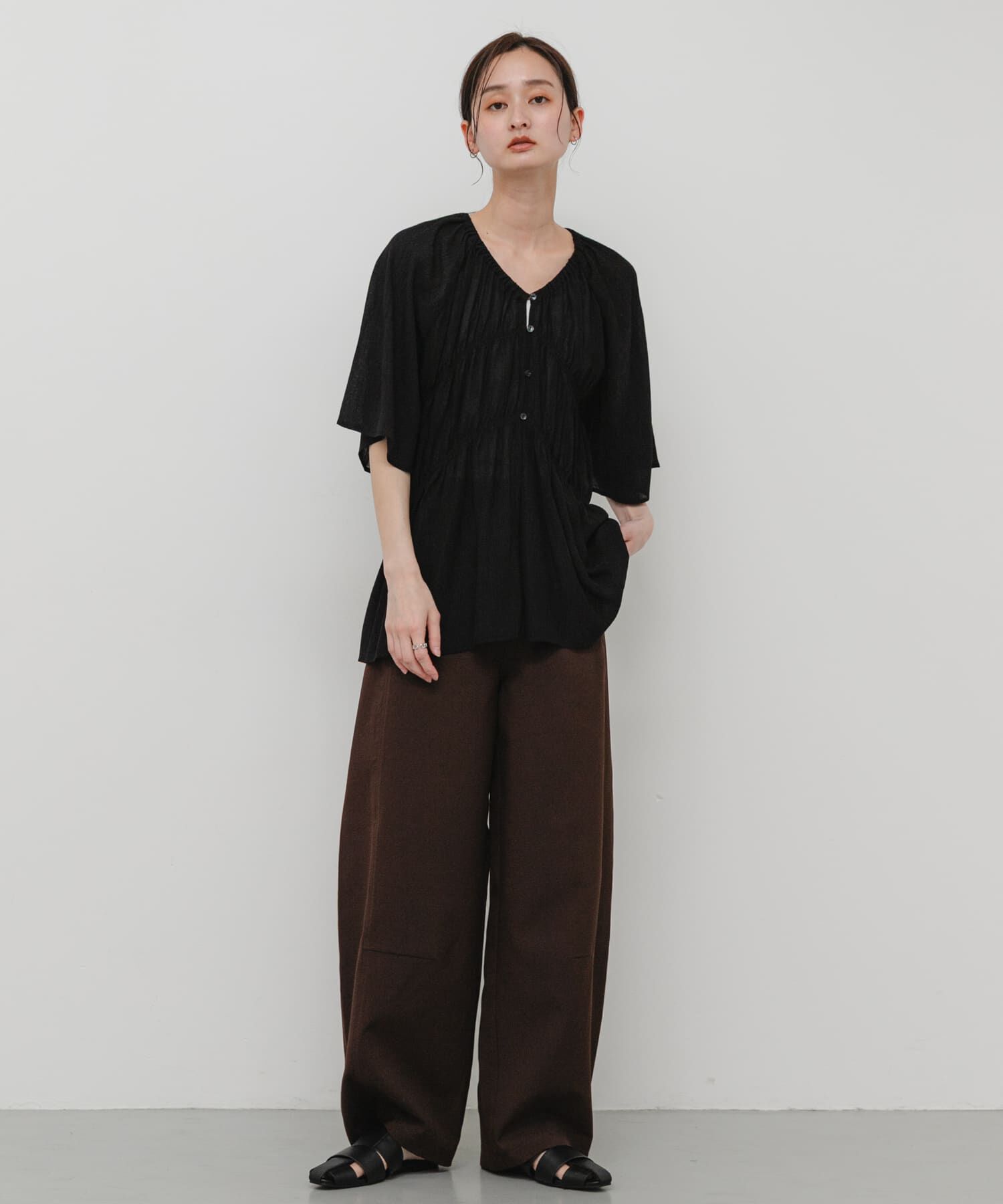 SENSE OF PLACE by URBAN RESEARCH「シャーリングチュニックブラウス」|シャツ・ブラウス|