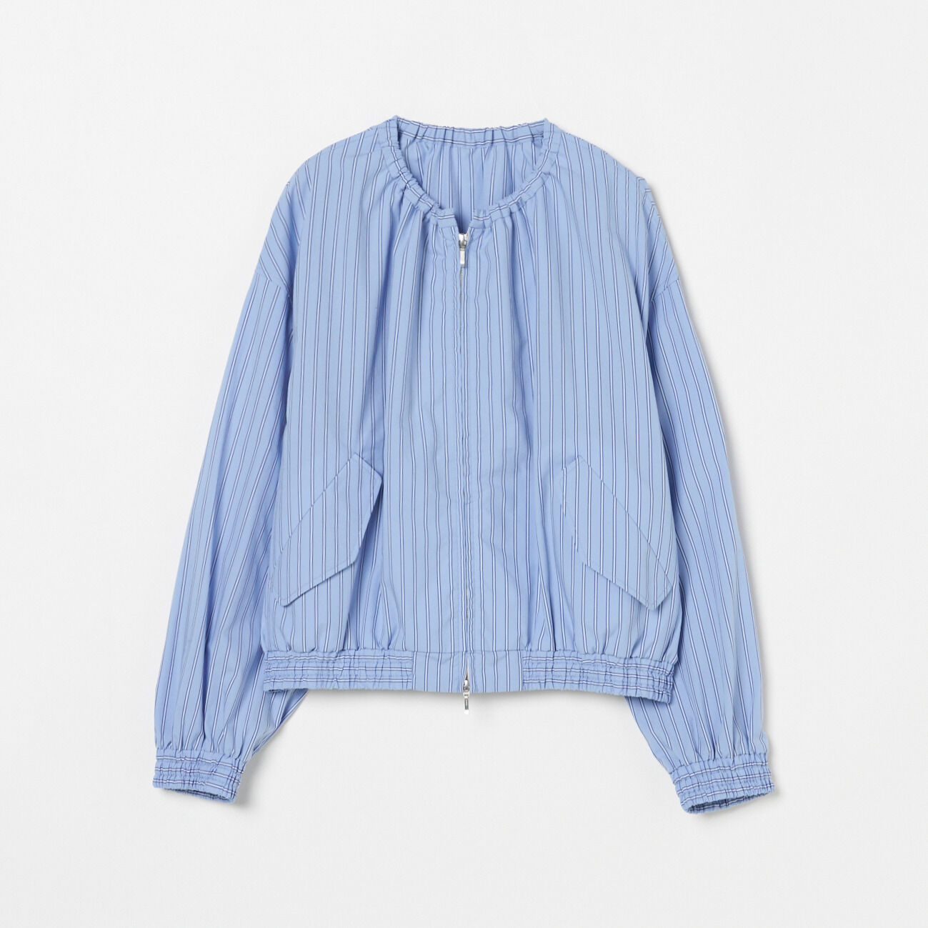 HELIOPOLE「HELIOPOLE STRIPE SHIRT BLOUSON」|ブルゾン・スタジャン|ロイヤルブルー