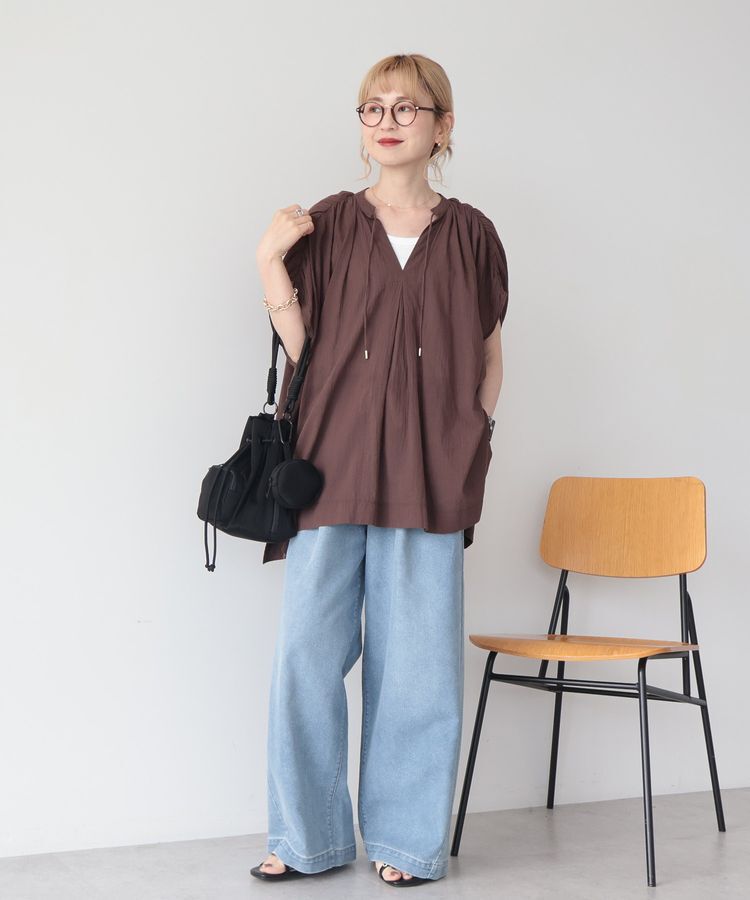 AMERICAN HOLIC「【接触冷感】イージーデニムワイドパンツ」|デニム|