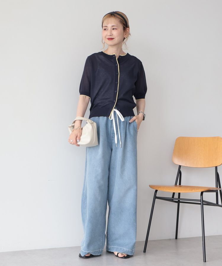 AMERICAN HOLIC「【接触冷感】イージーデニムワイドパンツ」|デニム|