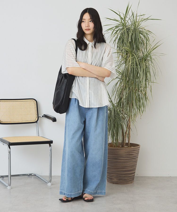 AMERICAN HOLIC「【接触冷感】イージーデニムワイドパンツ」|デニム|